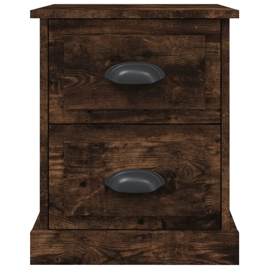 Tables de chevet 2 pcs chêne fumé 39x39x47,5 cm bois ingénierie - 8