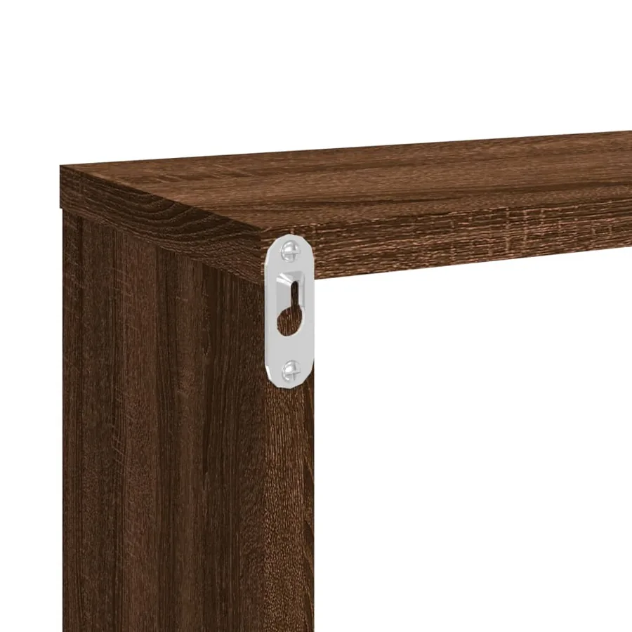 Étagères murales cubiques 2 pcs Chêne marron 80x15x26,5 cm - 8