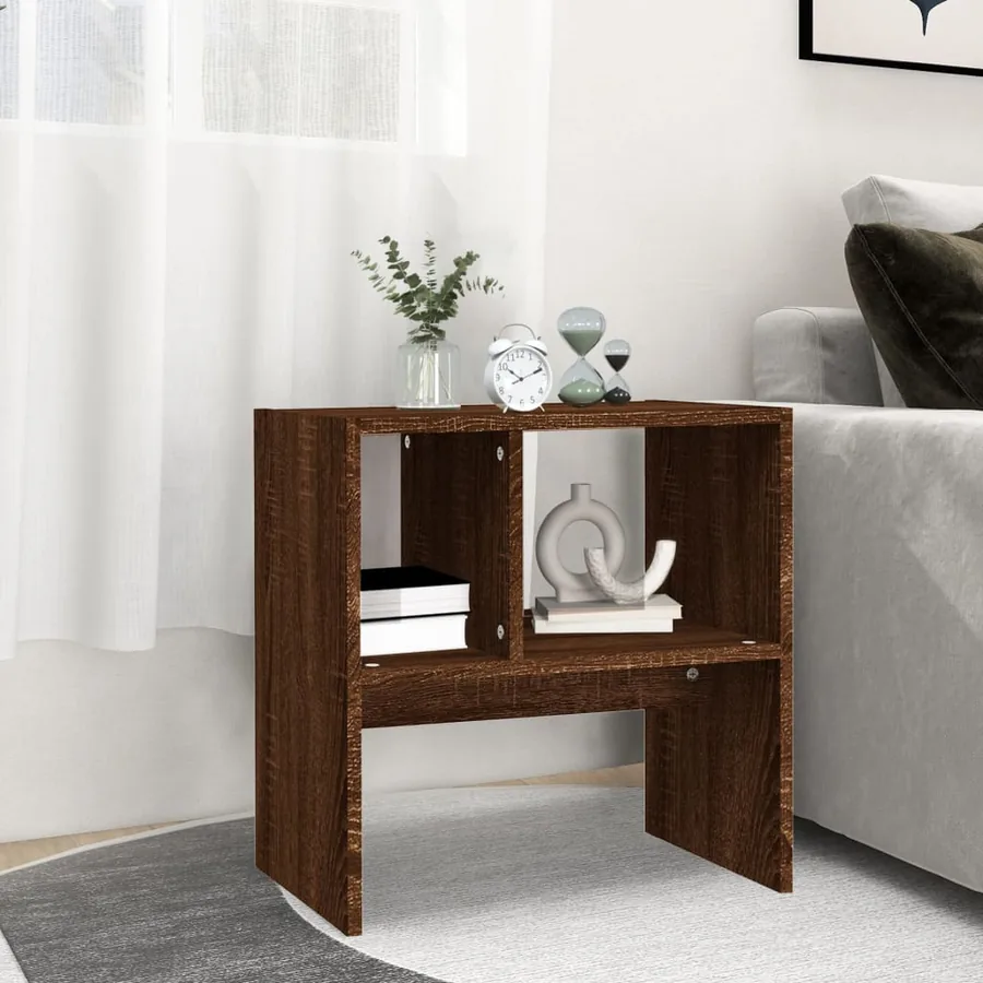 Table d'appoint Chêne marron 50x30x50 cm Bois d'ingénierie - 3