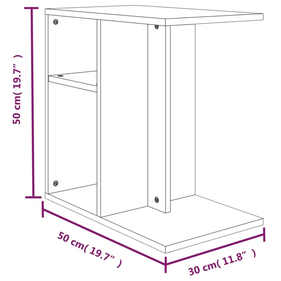 Table d'appoint Chêne marron 50x30x50 cm Bois d'ingénierie - 9