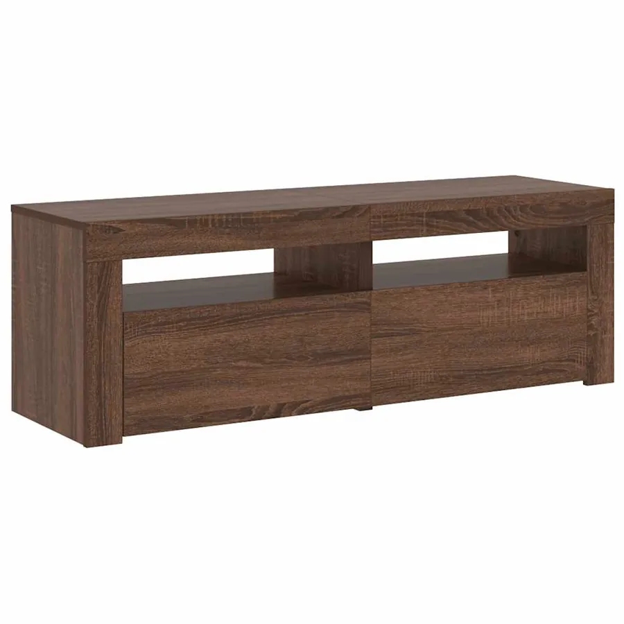 Meuble TV avec lumières LED chêne marron 120x35x40 cm - 6