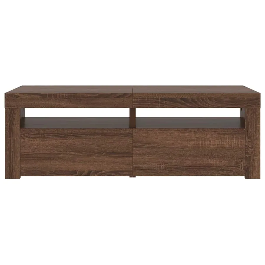 Meuble TV avec lumières LED chêne marron 120x35x40 cm - 8