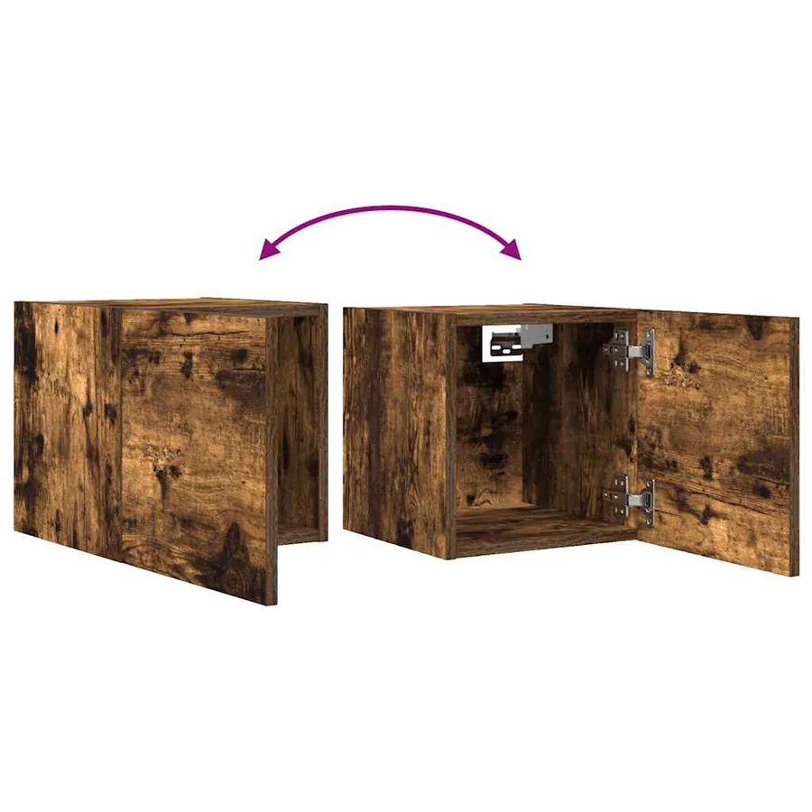 Meuble TV mural Chêne fumé 30,5x30x30 cm - 8