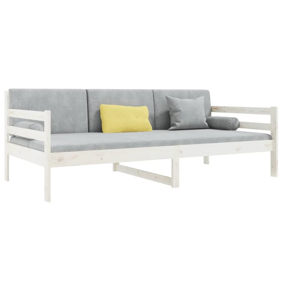 Lit de jour sans matelas blanc 80x200 cm bois de pin massif - 3