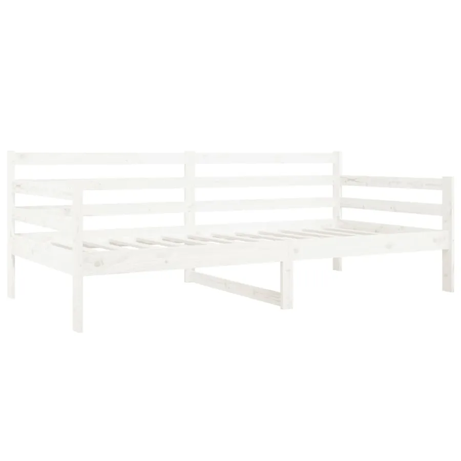 Lit de jour sans matelas blanc 80x200 cm bois de pin massif - 5