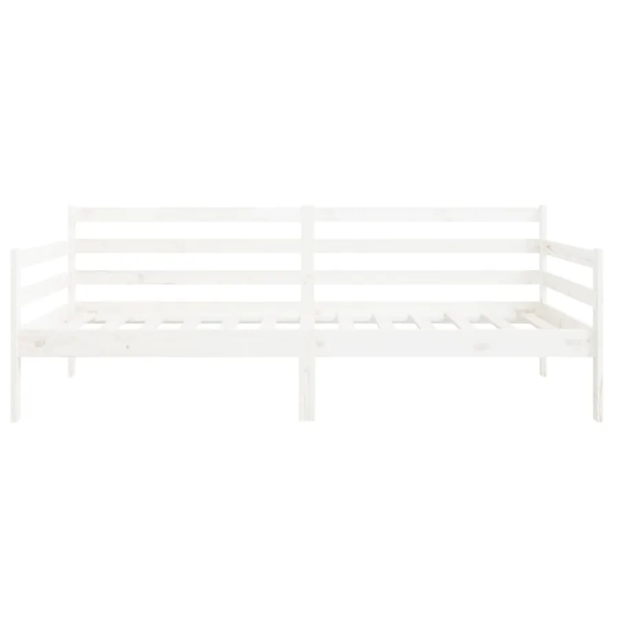 Lit de jour sans matelas blanc 80x200 cm bois de pin massif - 6