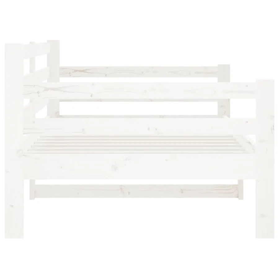 Lit de jour sans matelas blanc 80x200 cm bois de pin massif - 7