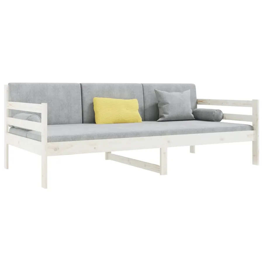Lit de jour sans matelas blanc 90x190 cm bois de pin massif - 3