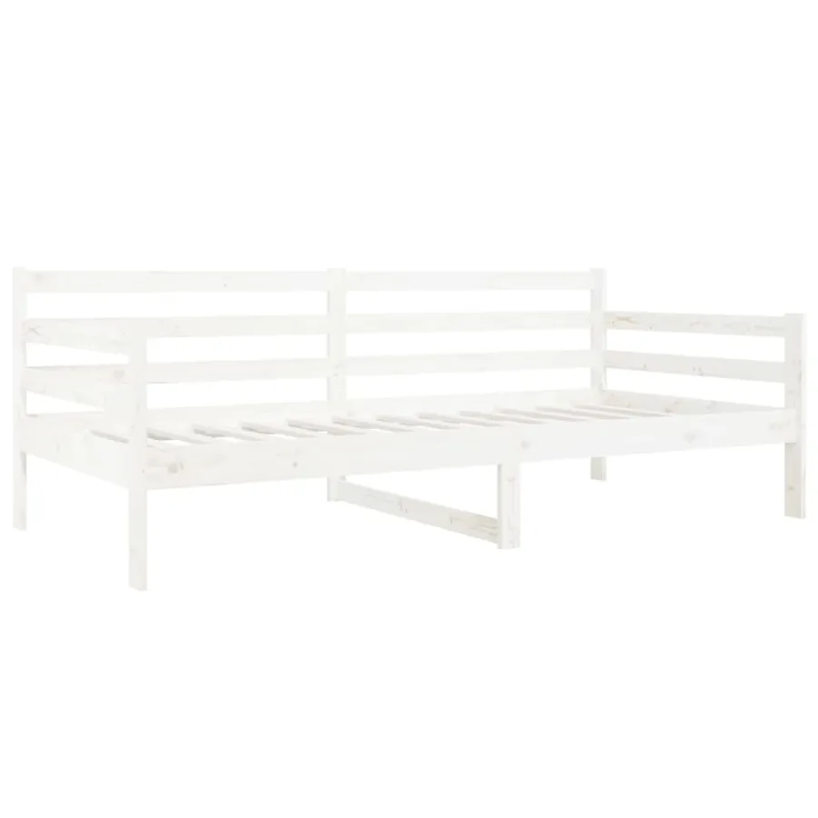 Lit de jour sans matelas blanc 90x190 cm bois de pin massif - 5