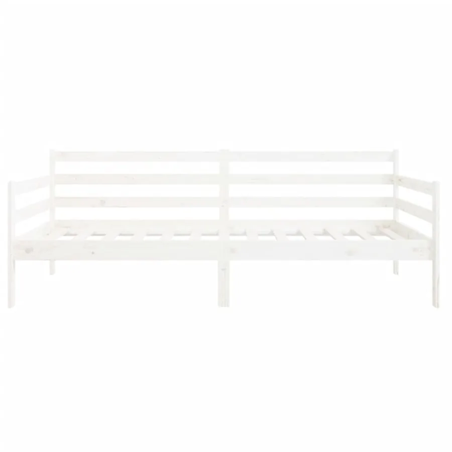 Lit de jour sans matelas blanc 90x190 cm bois de pin massif - 6