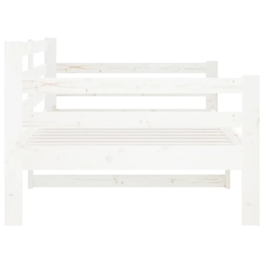 Lit de jour sans matelas blanc 90x190 cm bois de pin massif - 7