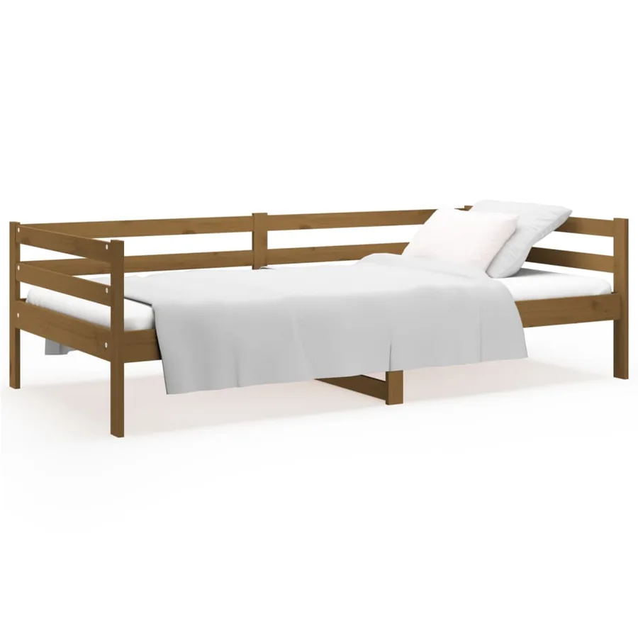 Lit de jour sans matelas marron miel 90x190 cm bois pin massif - 2