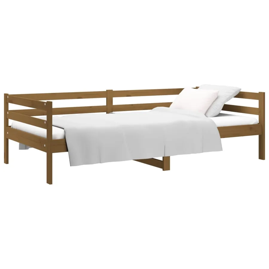 Lit de jour sans matelas marron miel 90x190 cm bois pin massif - 3