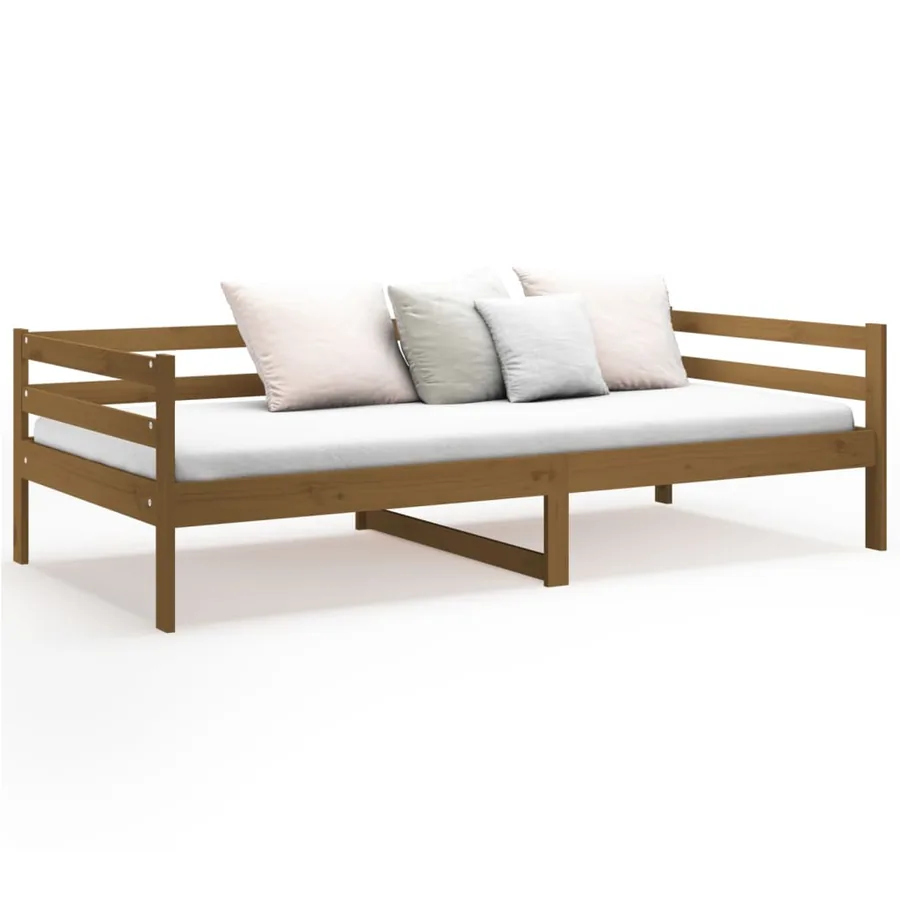 Lit de jour sans matelas marron miel 90x190 cm bois pin massif - 5