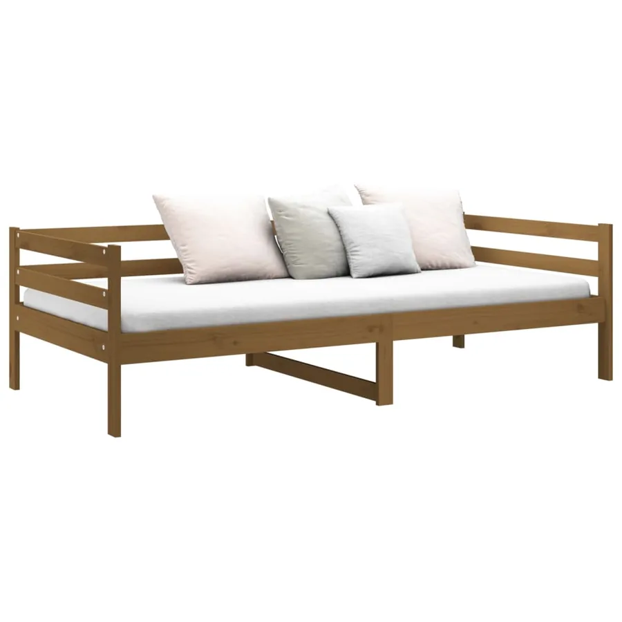 Lit de jour sans matelas marron miel 90x190 cm bois pin massif - 6