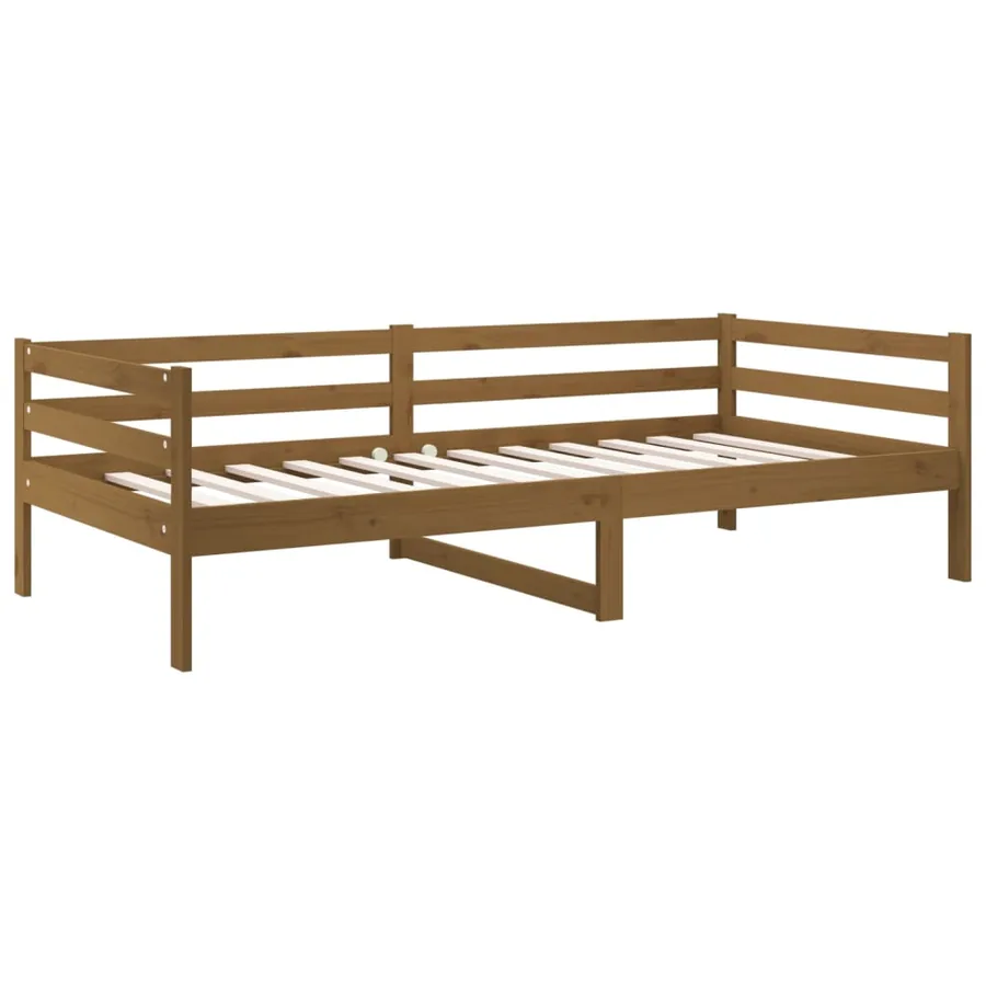 Lit de jour sans matelas marron miel 90x190 cm bois pin massif - 7