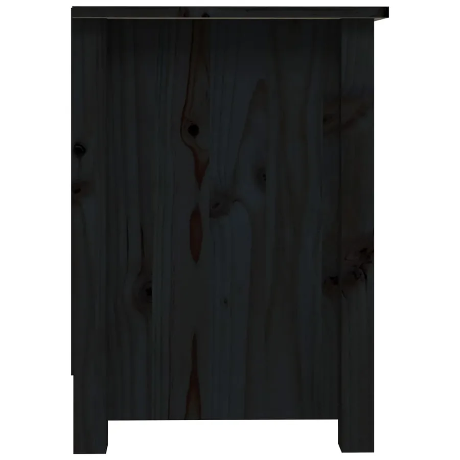 Meuble TV Noir 103x36,5x52 cm Bois de pin massif - 5