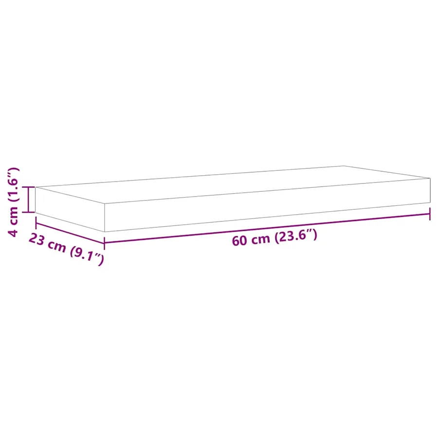 Étagère murale flottante chêne et blanc 60x23,5x3,8 cm MDF - 15