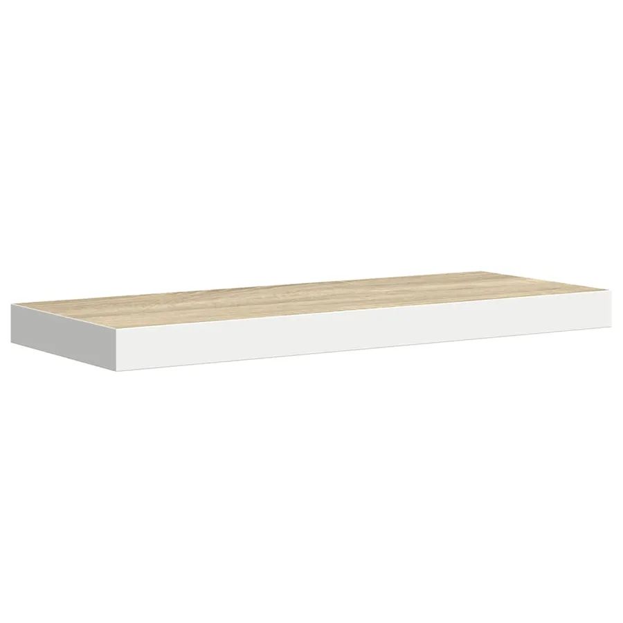 Étagère murale flottante chêne et blanc 60x23,5x3,8 cm MDF - 2