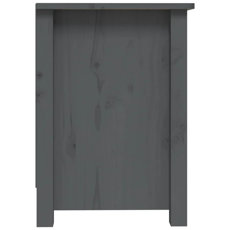 Meuble TV Gris 103x36,5x52 cm Bois de pin massif - 5