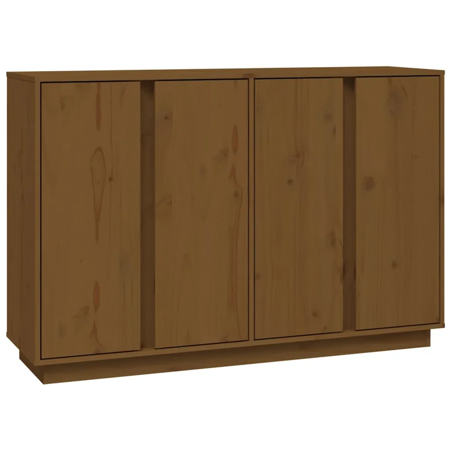 Buffet Marron miel 120x35x80 cm Bois massif de pin - 2