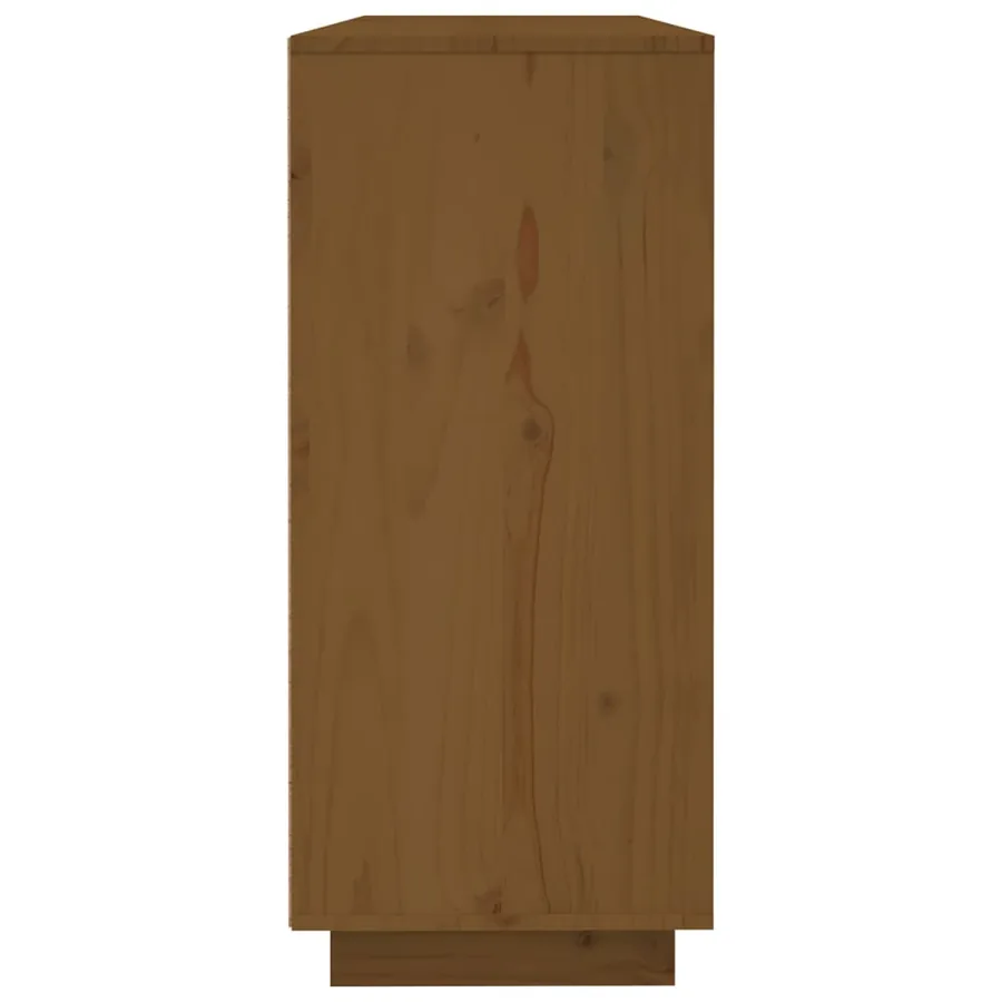 Buffet Marron miel 120x35x80 cm Bois massif de pin - 7