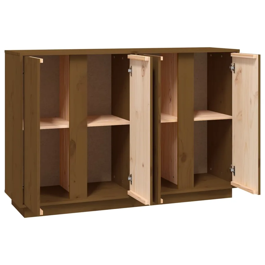Buffet Marron miel 120x35x80 cm Bois massif de pin - 8