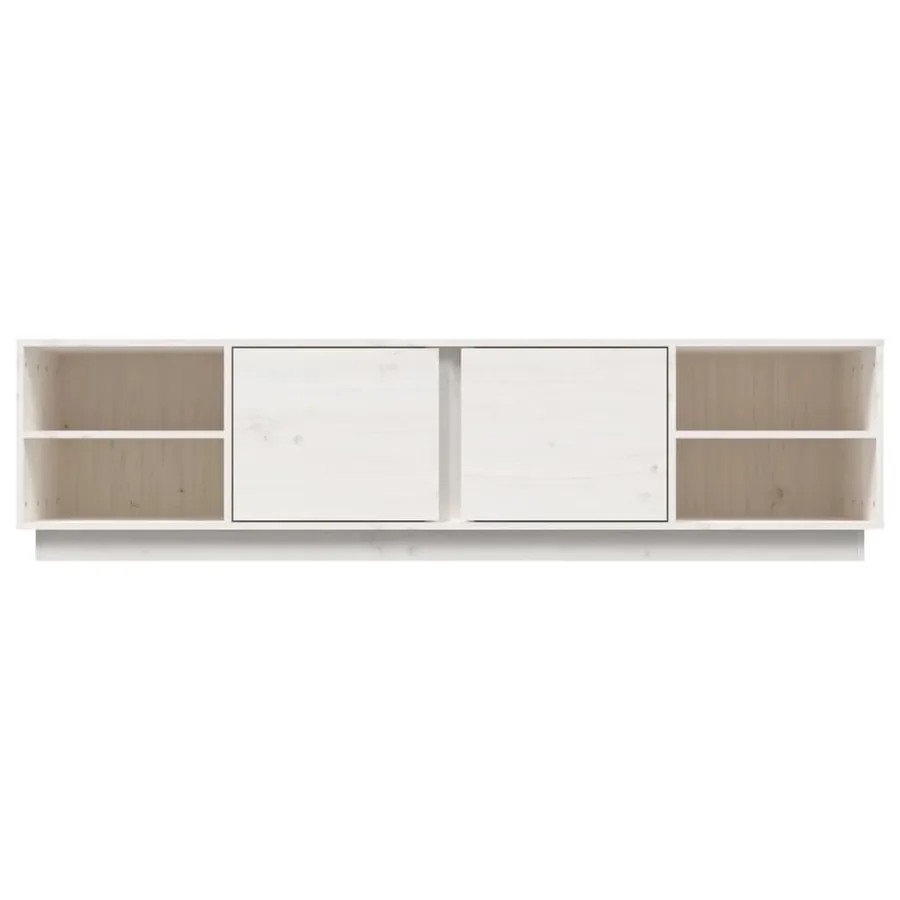 Meuble TV Blanc 156x40x40 cm Bois de pin massif - 6