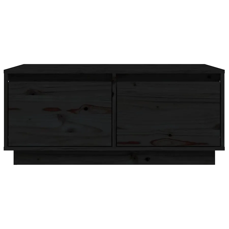 Table basse Noir 80x50x35 cm Bois massif de pin - 6
