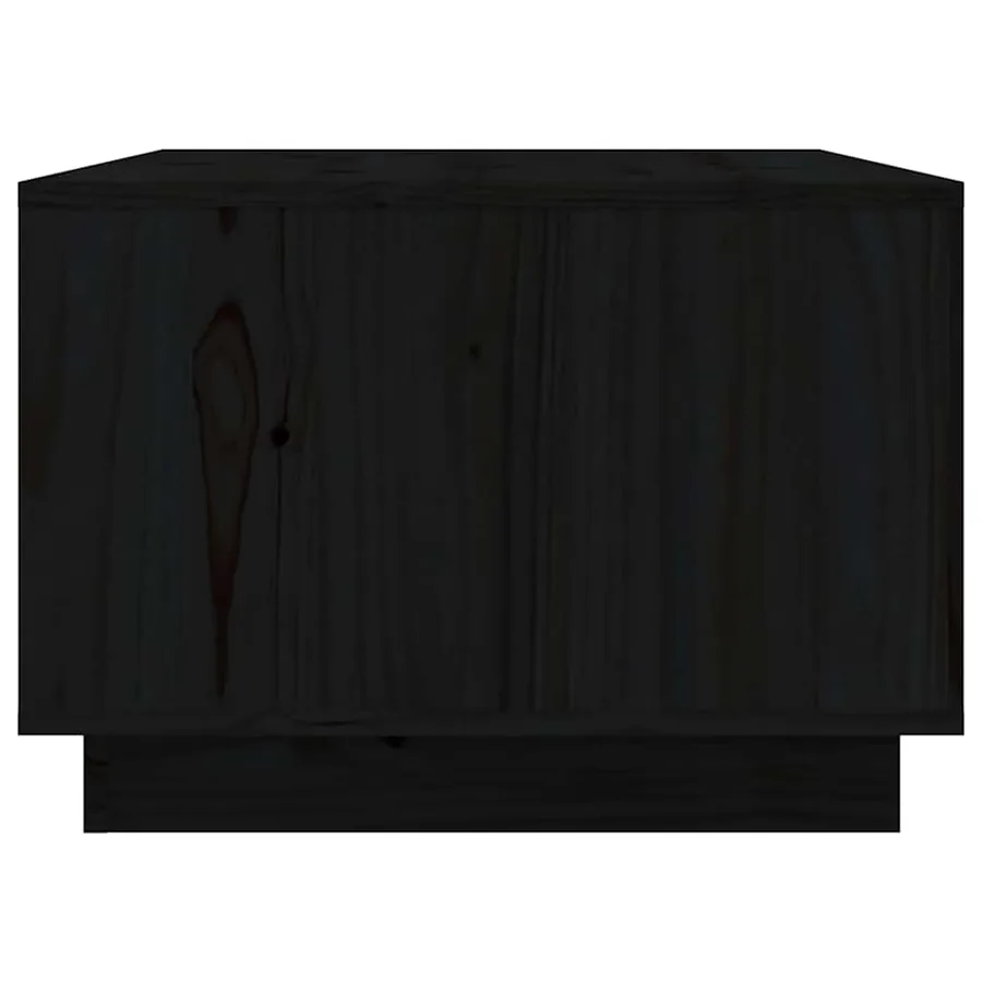 Table basse Noir 80x50x35 cm Bois massif de pin - 7