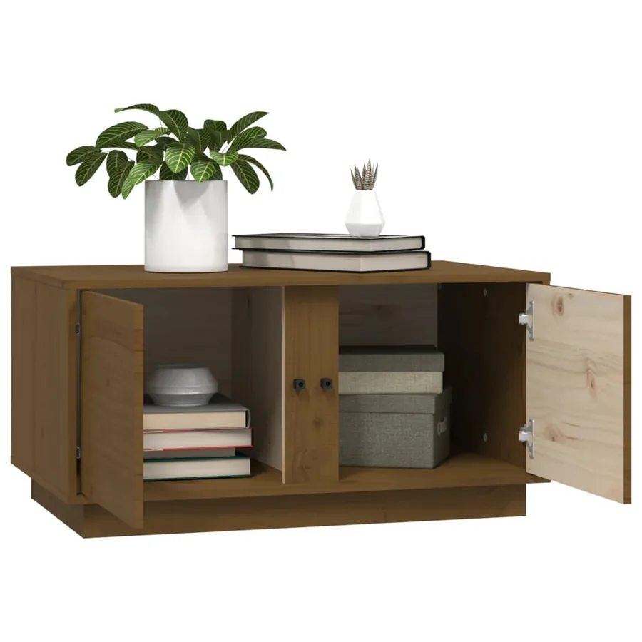 Table basse Marron miel 80x50x40 cm Bois massif de pin - 5