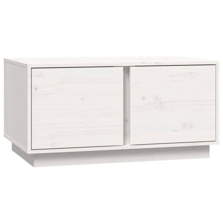 Table basse Blanc 80x50x40 cm Bois massif de pin - 2