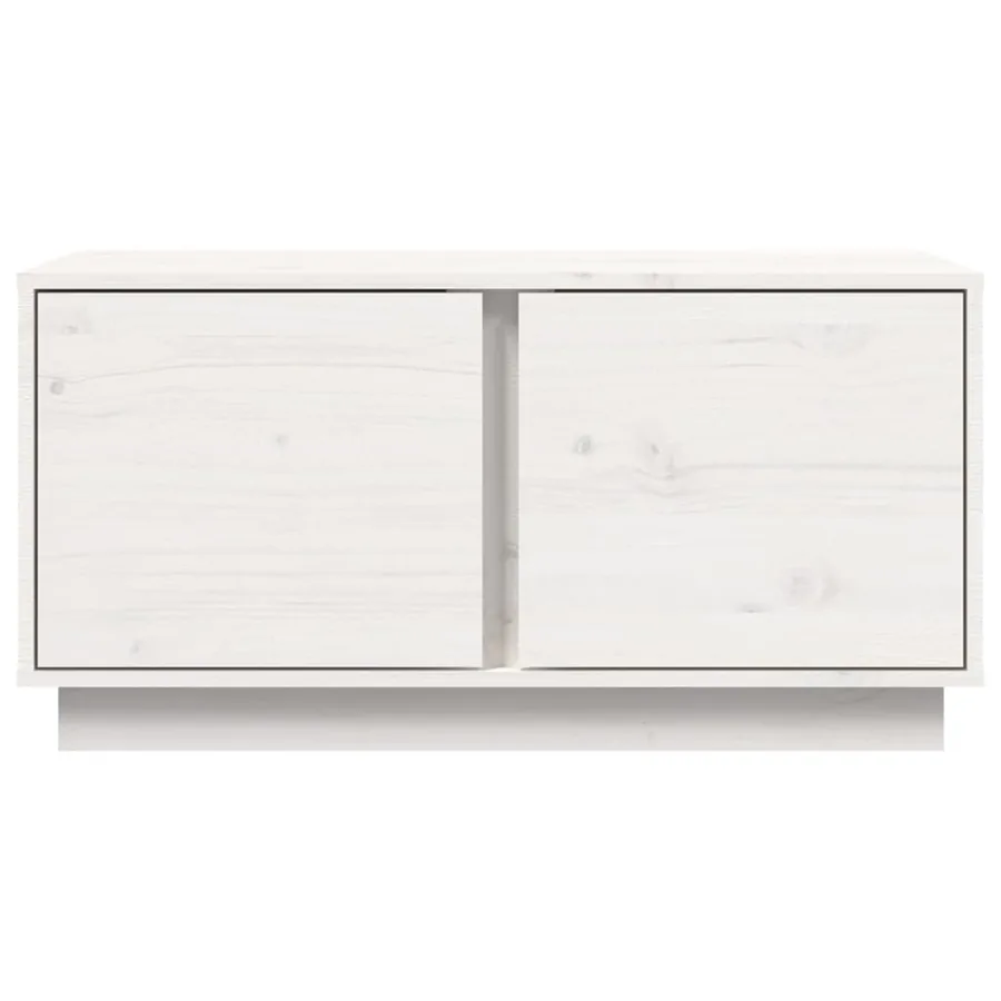 Table basse Blanc 80x50x40 cm Bois massif de pin - 6