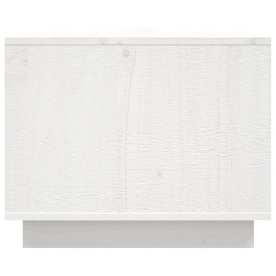 Table basse Blanc 80x50x40 cm Bois massif de pin - 7