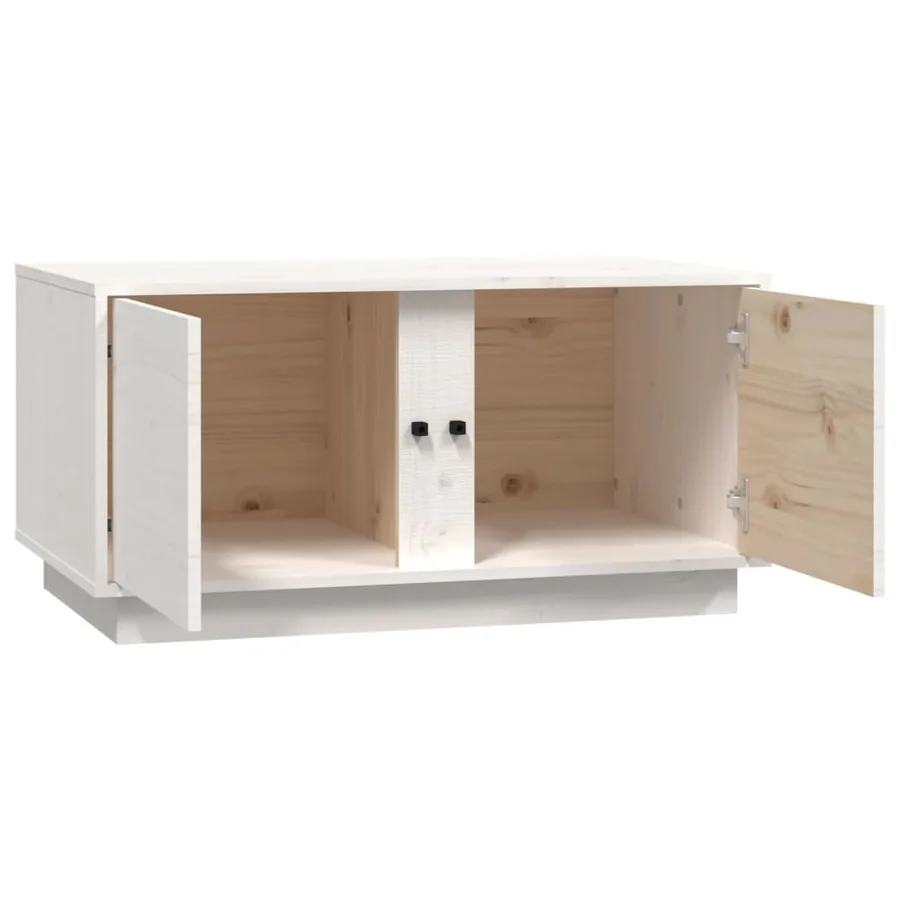 Table basse Blanc 80x50x40 cm Bois massif de pin - 8