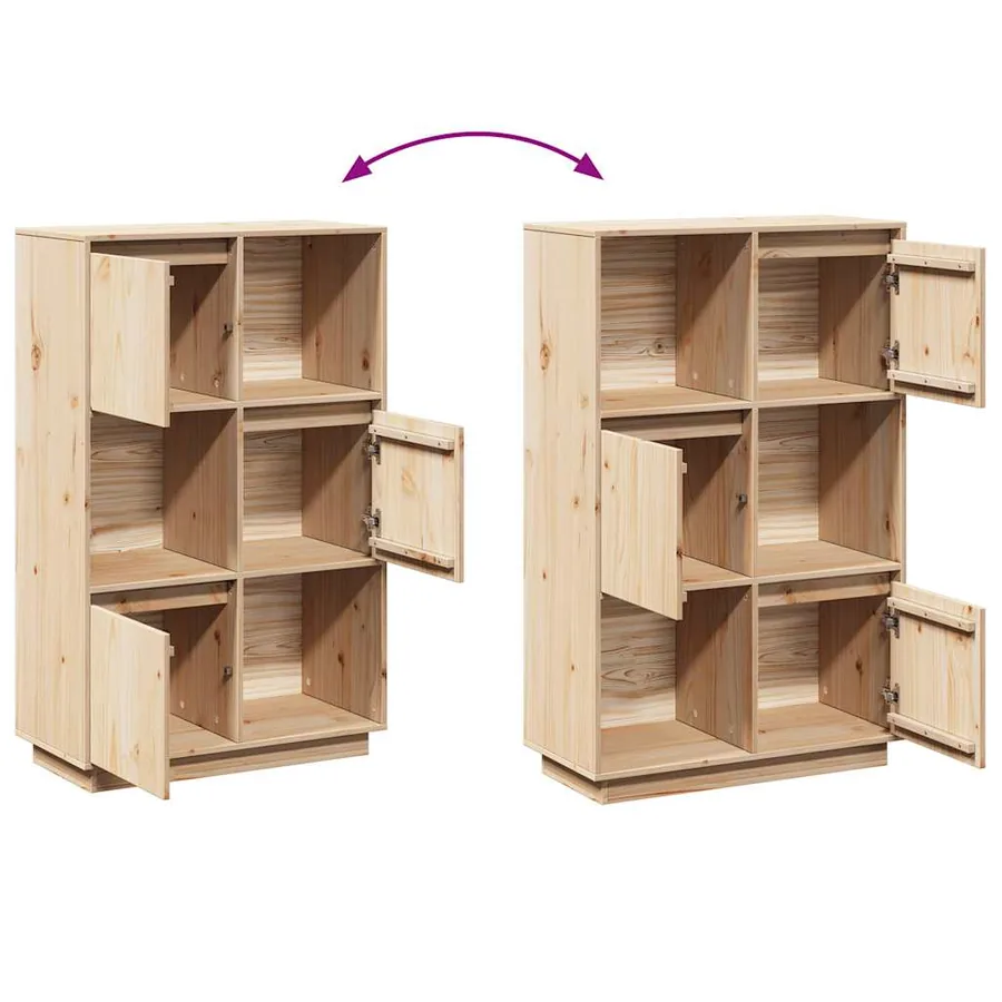 Buffet haut 74x35x117 cm Bois massif de pin - 10