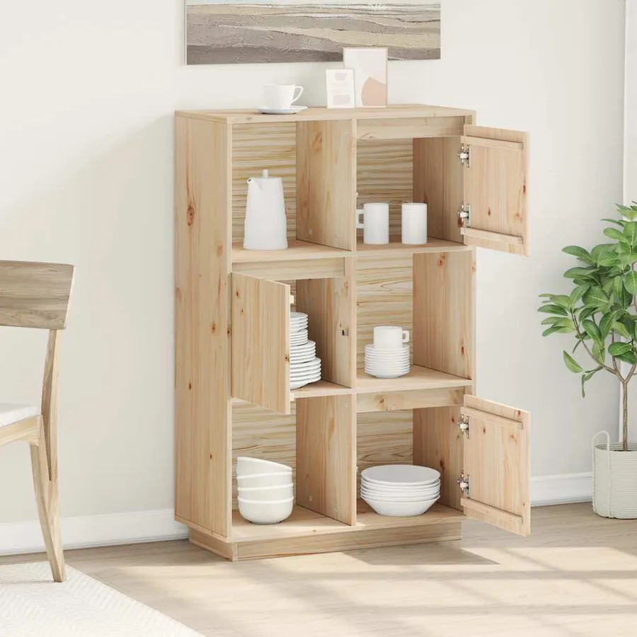 Buffet haut 74x35x117 cm Bois massif de pin - 3