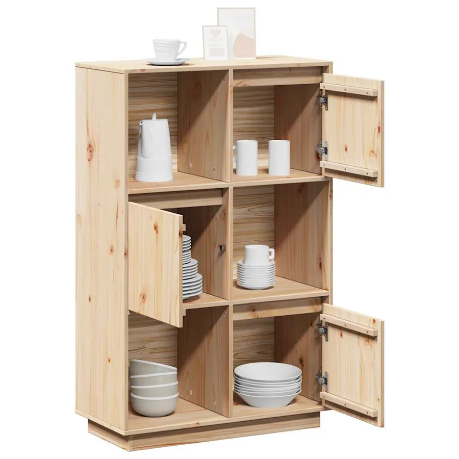 Buffet haut 74x35x117 cm Bois massif de pin - 5