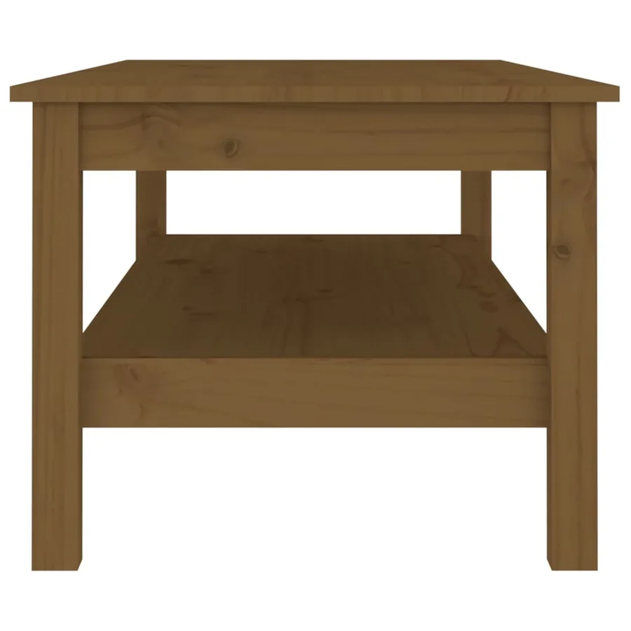 Table basse Marron miel 110x50x40 cm Bois massif de pin - 4