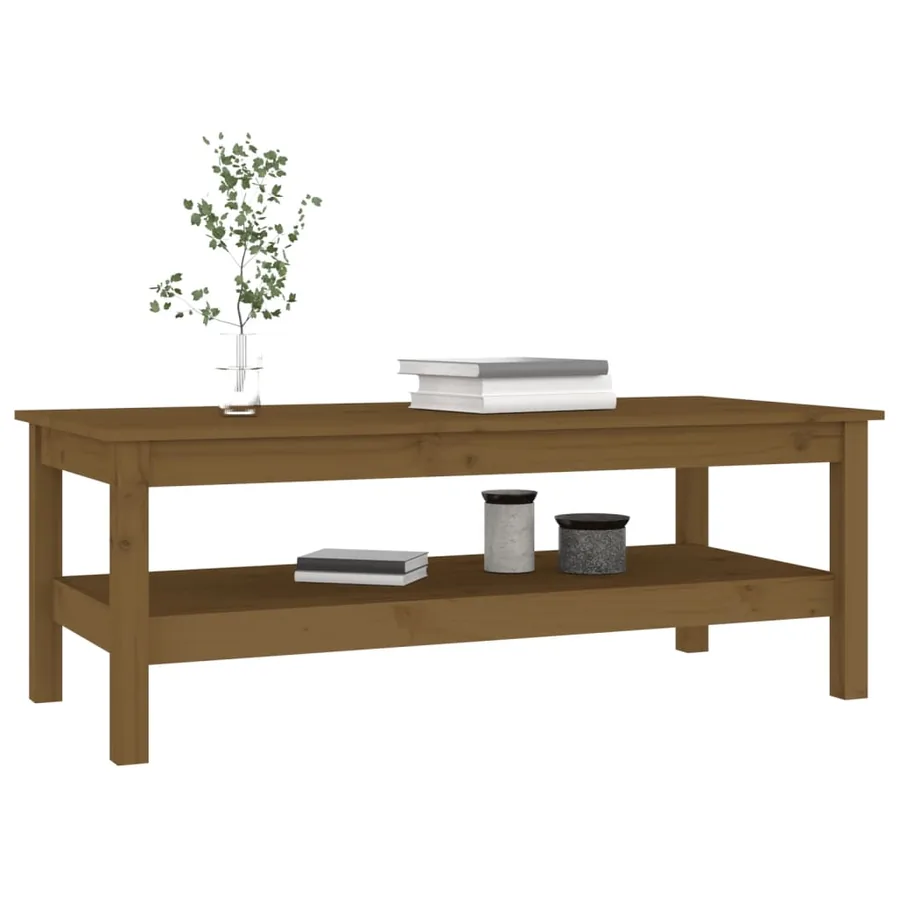 Table basse Marron miel 110x50x40 cm Bois massif de pin - 6