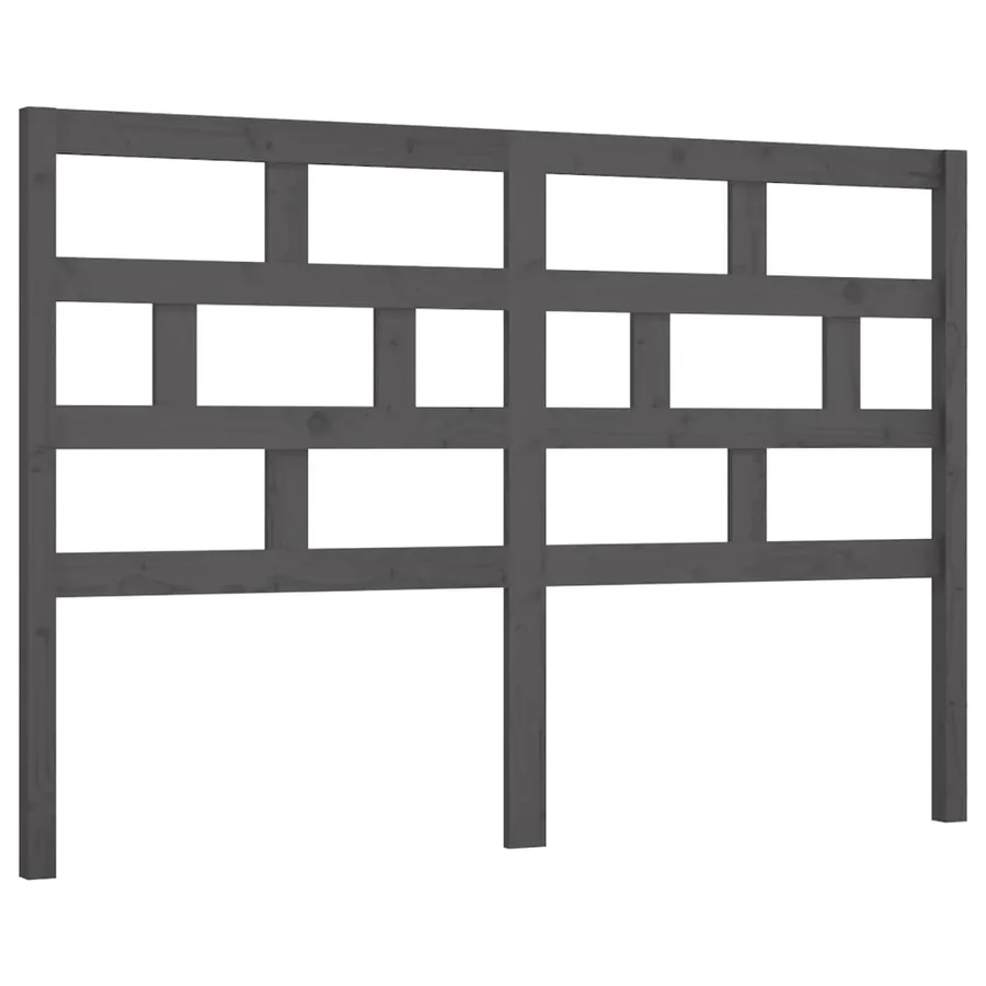Tête de lit Gris 126x4x100 cm Bois massif de pin - 2