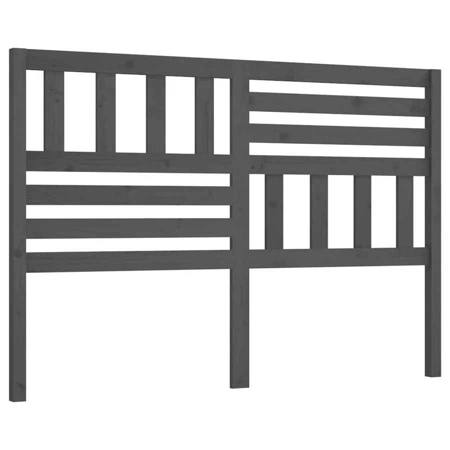 Tête de lit Gris 146x4x100 cm Bois massif de pin - 2