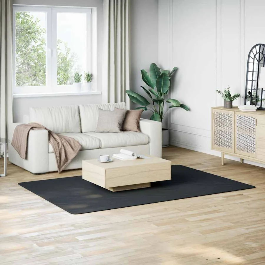 Tapis lavable à poils courts doux et moelleux antidérapant noir