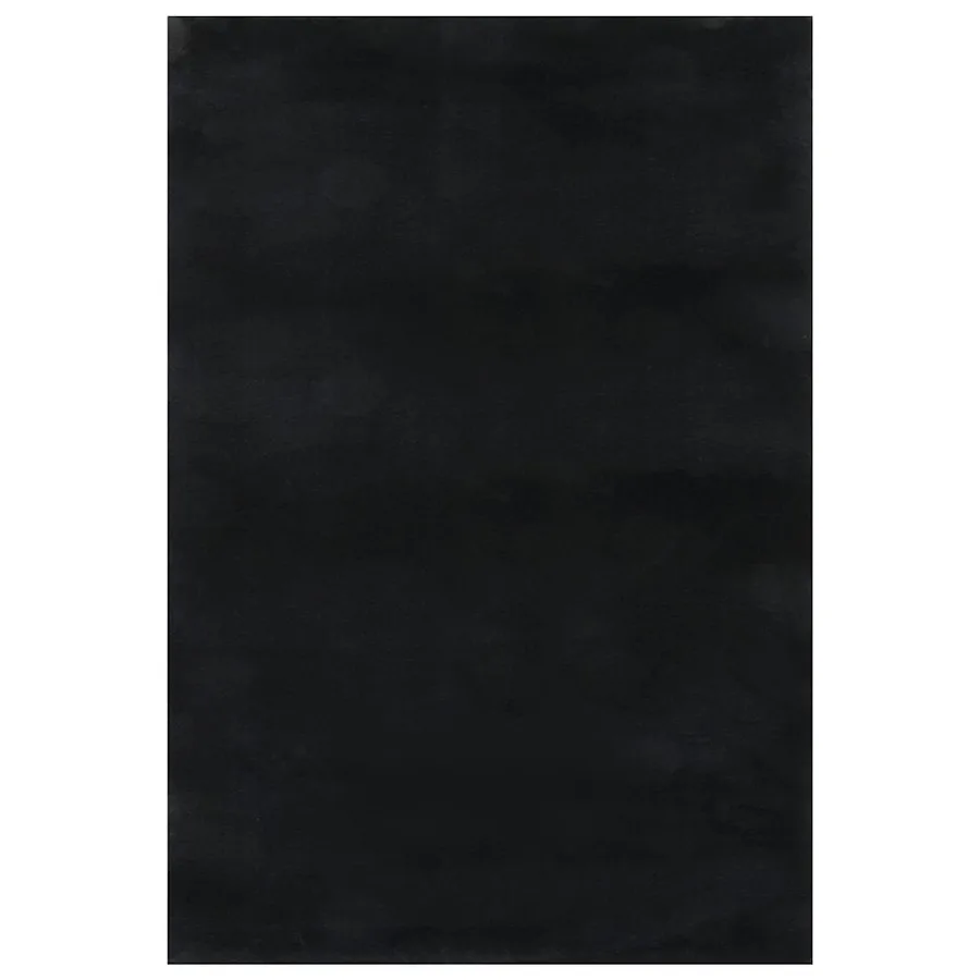 Tapis lavable à poils courts doux et moelleux antidérapant noir - 2