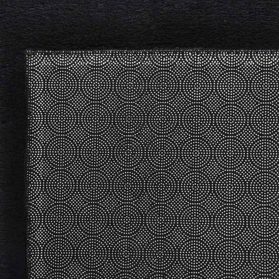 Tapis lavable à poils courts doux et moelleux antidérapant noir - 4