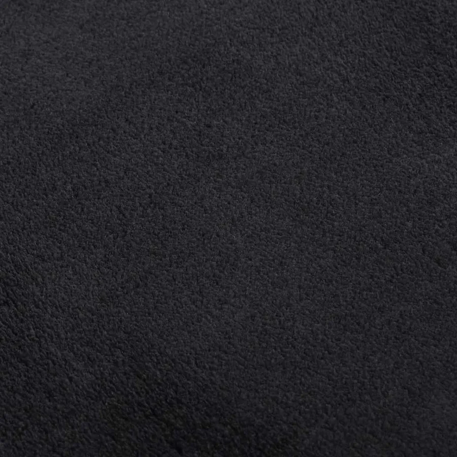 Tapis lavable à poils courts doux et moelleux antidérapant noir - 7