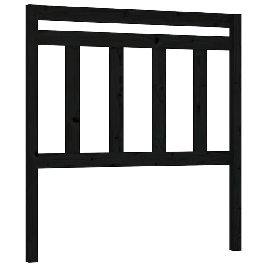 Tête de lit Noir 106x4x100 cm Bois massif de pin - 2