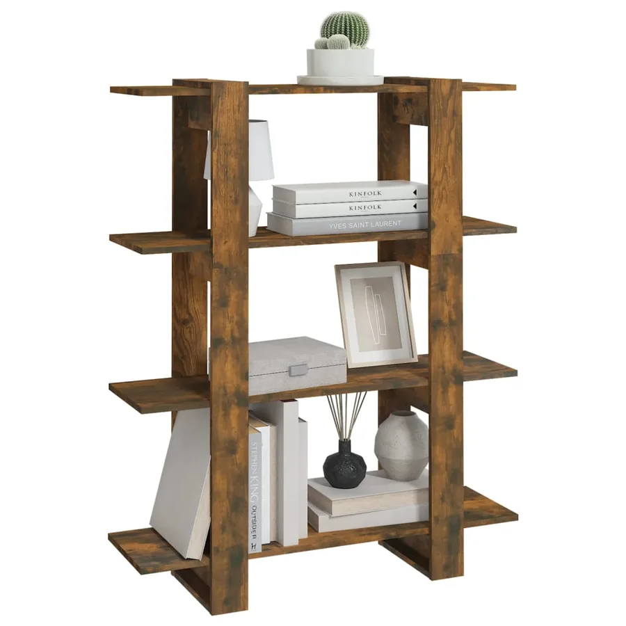 Bibliothèque/Séparateur de pièce Chêne fumé 100x30x123,5 cm - 5
