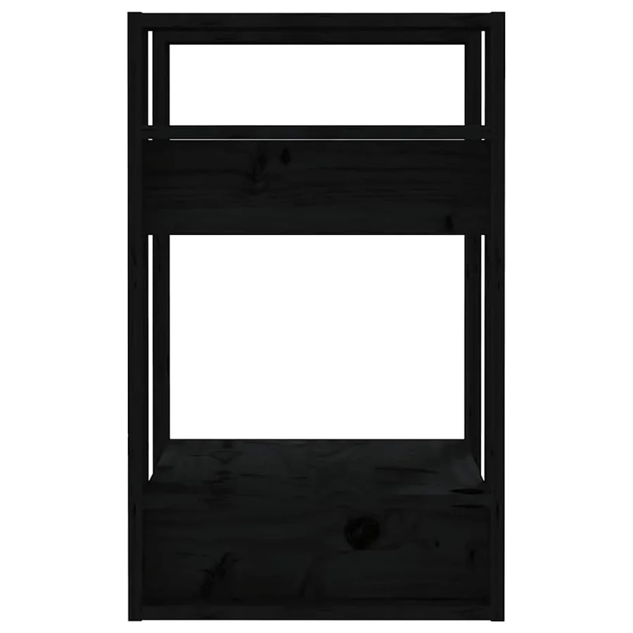 Bibliothèque/Séparateur de pièce Noir 41x35x57 cm Pin massif - 4