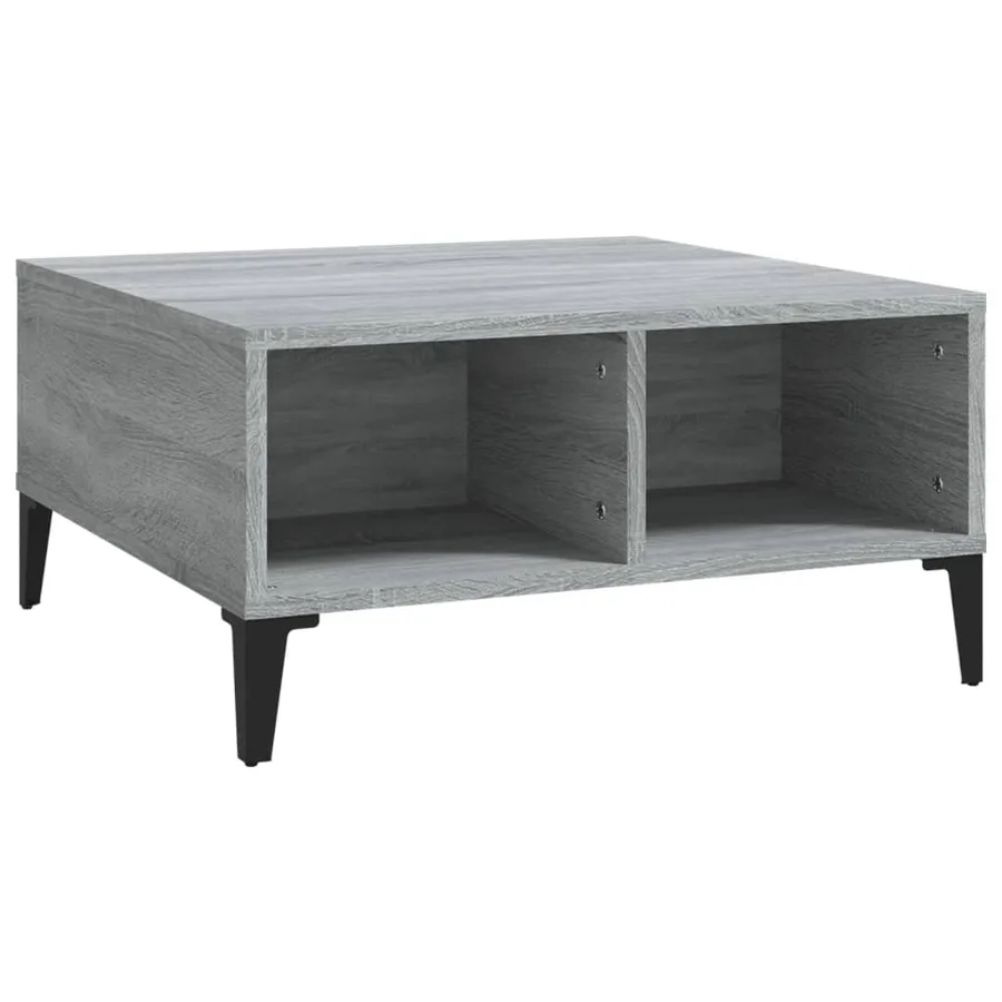 Table basse sonoma gris 60x60x30 cm bois d'ingénierie - 2